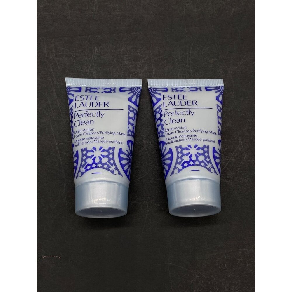 2 Estee Lauder Perfectly Clean Multi-action Foam Cleanser/ Purifying Mask, 1oz